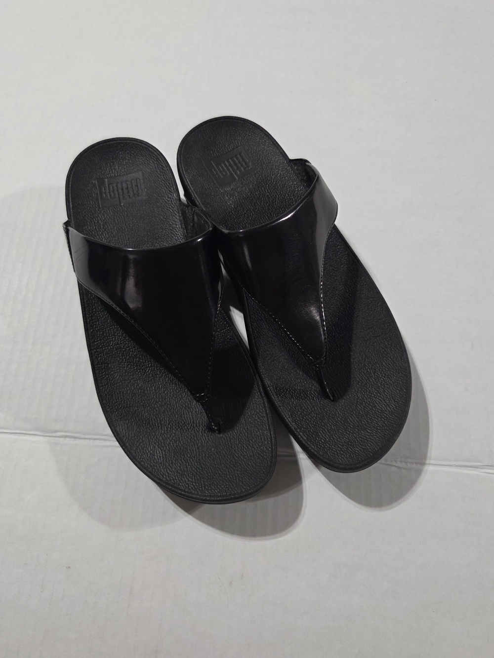 Women’s Black Patent Thong Sandals
